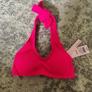 NWT Kona Sol Textured Halter Bikini Top Pink Size XXS (00)